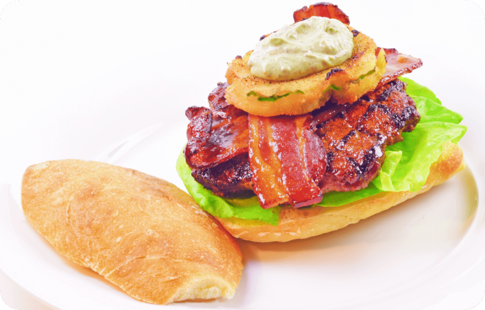 Chimayo Chile Bacon Burger on a plate